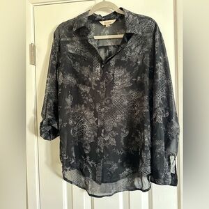 Decree Charcoal Floral Top